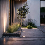 Spot encastrable au sol noir rond LED pour éclairage d'allée