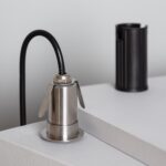 Spot encastrable cylindrique acier inoxydable brossé avec câble et pattes de fixation