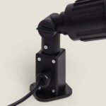 Spot extérieur sur piquet noir orientable avec câble et articulations réglables