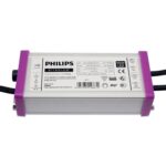 Driver LED Philips Xitanium rectangulaire aluminium gris, boîtier étanche avec câbles
