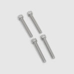 Vis à tête hexagonale en acier inoxydable, filetage complet, lot de quatre