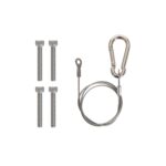 Kit de suspension câble métallique avec mousqueton et quatre vis de fixation