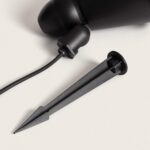 Spot LED extérieur noir avec piquet d'enfoncement en plastique et câble, tête orientable