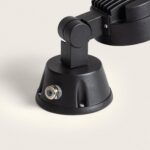 Spot LED extérieur noir, support orientable avec base métallique conique et passe-câble étanche