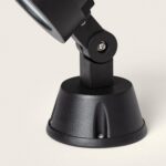 Spot LED extérieur noir, corps métal avec articulation pivotante sur socle de fixation