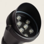 Spot LED noir mat cylindrique à 7 LED avec réflecteur intérieur