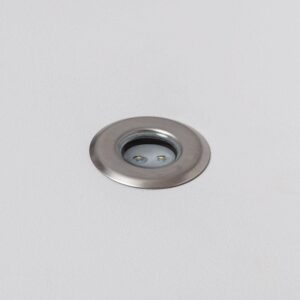 Spot LED encastrable mini inox brossé pour sol, deux LED visibles