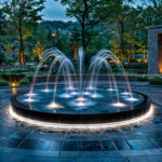 Spot LED submersible encastrable au sol, finition métal circulaire, lumière blanche froide