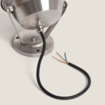 Spot extérieur en acier inoxydable sur platine de fixation avec câble 4 conducteurs dénudés
