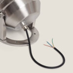 Spot LED en acier inoxydable finition brossée, fixation au sol avec câble électrique dénudé 3 conducteurs