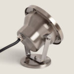 Spot LED orientable en inox sur support fixe avec câble