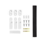 Kit de fixation blanc et noir avec clips, vis et manchon isolant