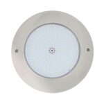 Spot LED rond inox, lentille blanche à puces LED, montage en saillie pour piscine