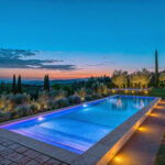 Spot LED piscine submersible, lumière bleue encastrée dans la paroi, éclairage de contour