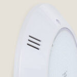 Spot LED piscine blanc en saillie, diffuseur rond texturé, boîtier étanche