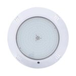 Spot LED piscine blanc en saillie, diffuseur rond microperforé, anneau plastique