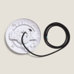 Spot LED submersible blanc rond, boîtier en saillie avec câble noir