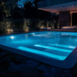 Spot LED submersible piscine bleu, fixation en paroi, éclairage sous‑marin pour bassin