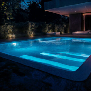 Spot LED submersible piscine bleu, fixation en paroi, éclairage sous‑marin pour bassin
