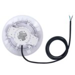 Spot LED piscine blanc boîtier plastique circulaire câble 3 conducteurs montage en saillie submersible