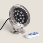 Spot LED RGB Fixation au Sol 12V 18W Submersible IP68