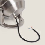 Spot LED inox brossé fixation au sol avec câble 3 conducteurs dénudés