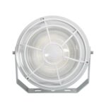 Spot LED rond blanc avec grille de protection et support orientable, montage sur platine