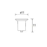 Spot encastrable rond Ø11 x 11 cm, corps cylindrique pour encastrement