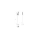 Spot LED orientable tête rectangulaire sur bras 50 cm fixation sur support