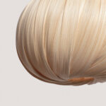 Suspension bambou sphérique tressée couleur naturelle beige clair