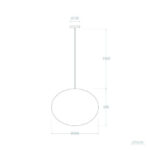 Suspension ovale suspendue par câble avec rosace plafond et abat-jour elliptique