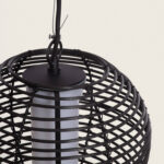 Suspension extérieure sphérique ajourée brun avec diffuseur cylindrique blanc