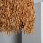 Suspension extérieure en rafia beige à franges longues, abat-jour suspendu