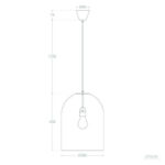 Suspension extérieure dôme avec ampoule apparente et tige de fixation