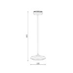 Suspension extérieure en aluminium à tige longue et abat-jour rond, fixation plafond