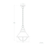 Suspension extérieure en métal, abat-jour conique avec grille de protection, fixation par chaîne