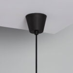 Suspension extérieure noire à câble, cache-plafond conique en métal mat