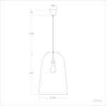 Suspension extérieure en forme de cloche conique, abat-jour suspendu avec ampoule apparente