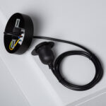 Kit de suspension noir avec rosace de plafond, câble et douille pour lampe