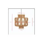 Suspension rotin naturel tressé, forme lanterne ajourée cylindrique pour extérieur