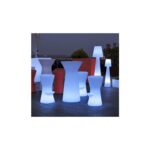 Lampe de table LED blanche en forme sablier pour extérieur, éclairage uniforme
