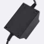 Transformateur 12VAC 80W boîtier noir étanche rectangulaire avec câbles d'alimentation