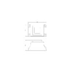 Transformateur 12VAC 80W, boîtier rectangulaire avec quatre trous de fixation et base conique