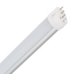Tube LED 2G11 41 cm, corps aluminium, diffuseur blanc opalin, culot 4 broches