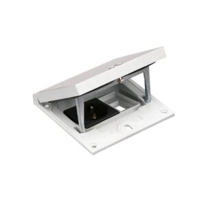 Unité Porte-mécanisme IP66 avec Verrouillage Manuel et Base de Prise Schuko pour RJ45 Keystone Acier Inox SIMON K45 KFH111/72