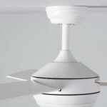 Ventilateur de plafond blanc mat à 3 pales, fixation plafond, finition lisse