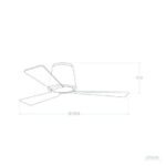 Ventilateur de plafond 3 pales diamètre 132 cm blanc à fixation plafond