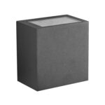 Applique murale carrée gris anthracite en métal texturé pour éclairage extérieur