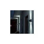 Applique murale extérieure cylindrique grise en aluminium, éclairage directionnel haut et bas