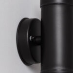 Applique murale cylindrique noire en métal satiné à fixation murale